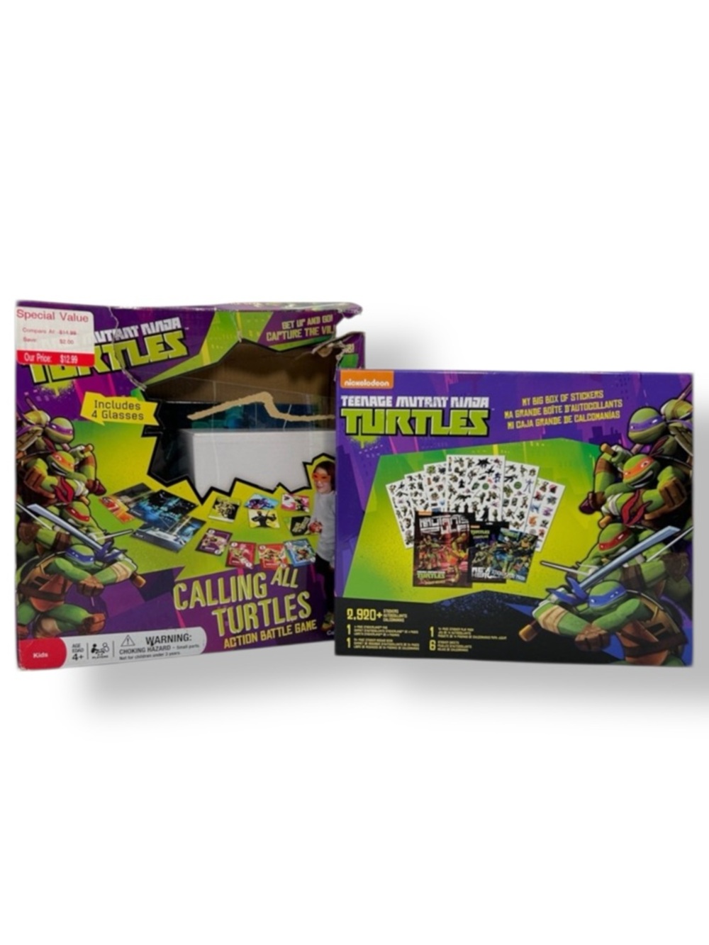 Teenage Mutant Ninja Turtles TMNT Card Board Game Stickers Lot